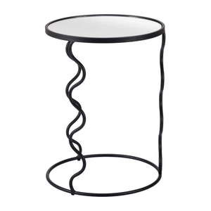 Zuo Modern Bastia Round Glass/Steel Side Table, Black