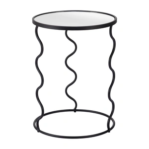 Zuo Modern Bastia Round Glass/Steel Side Table, Black