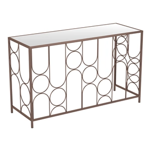 Zuo Modern Convale Mirror Glass/Steel Console Table, Bronze