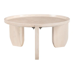 Zuo Modern Nador Round Marble/MDF Coffee Table, Natural