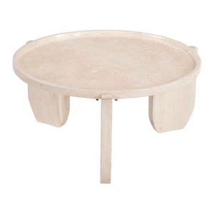 Zuo Modern Nador Round Marble/MDF Coffee Table, Natural