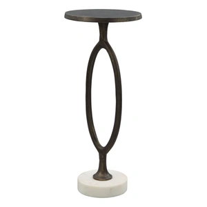 Zuo Modern Bonita Aluminum/Marble Accent Table, Bronze