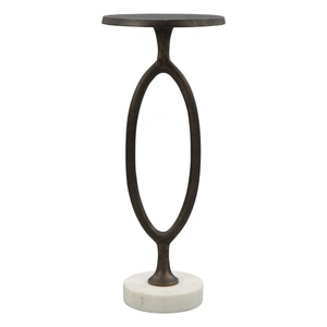 Zuo Modern Bonita Aluminum/Marble Accent Table, Bronze