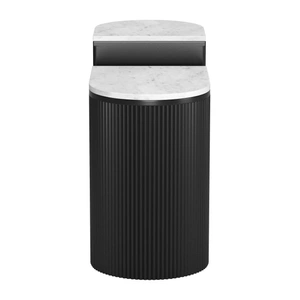 Zuo Modern Ormara Marble/Wood Side Table Set, White & Black