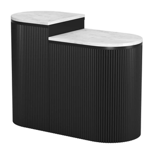 Zuo Modern Ormara Marble/Wood Side Table Set, White & Black