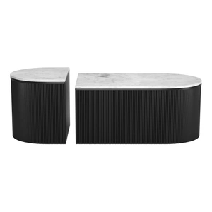 Zuo Modern Ormara Marble/Wood Coffee Table Set, White & Black