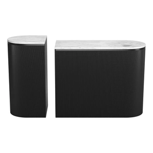 Zuo Modern Ormara Marble/Wood Console Table Set, White & Black