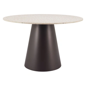 Zuo Modern Jorf Round Faux Terrazzo/Steel Dining Table, Beige & Bronze