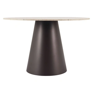 Zuo Modern Jorf Round Faux Terrazzo/Steel Dining Table, Beige & Bronze