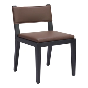 Zuo Modern Roxas Faux Leather/Wood Dining Chair, Brown (Set of 2)