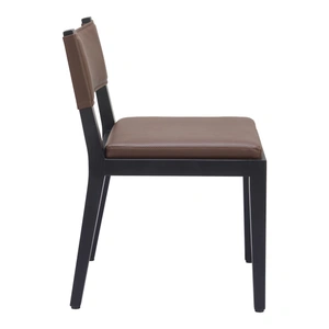 Zuo Modern Roxas Faux Leather/Wood Dining Chair, Brown (Set of 2)