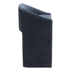 Zuo Modern Emas Velvet Barstool, Midnight Gray