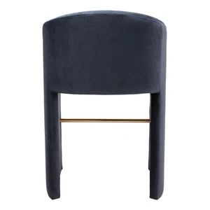 Zuo Modern Emas Velvet Barstool, Midnight Gray