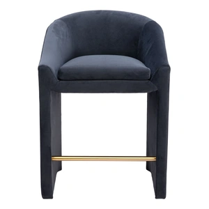 Zuo Modern Emas Faux Leather/Steel Counter Stool, Midnight Gray