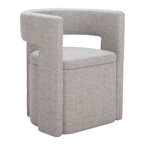 Zuo Modern Papua Polyester/Steel Dining Chair, Gray