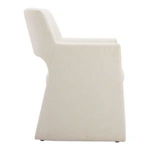 Zuo Modern Minet Polyester/Wood Dining Chair, Linen White