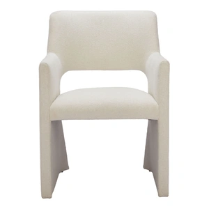Zuo Modern Minet Polyester/Wood Dining Chair, Linen White