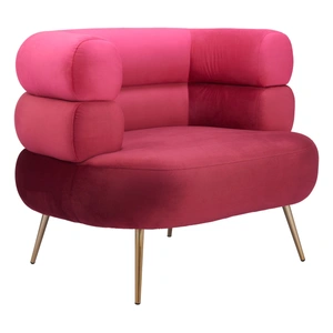 Zuo Modern Arish Velvet Accent Chair in Red