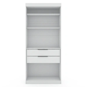 Manhattan Comfort Mulberry Open 1 Sectional Armoire Wardrobe Closet w/2 Drawers 