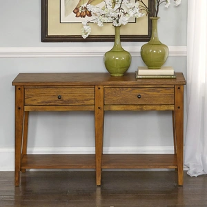 Liberty Furniture Lake House Sofa Table with 2 Drawers | Coastal Console