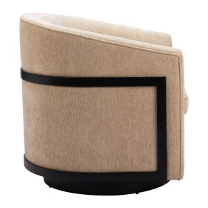 Zuo Modern Hanko Polyester Swivel Chair, Golden Beige