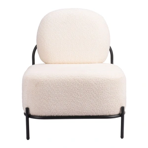Zuo Modern Arendal Polyester/Steel Accent Chair in Vanilla
