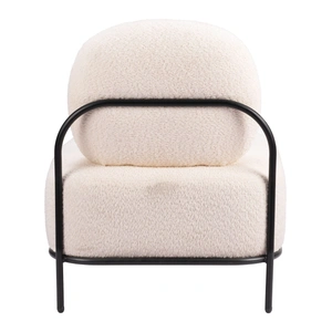 Zuo Modern Arendal Polyester/Steel Accent Chair in Vanilla