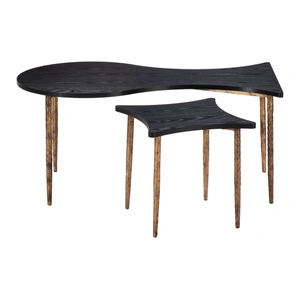 Zuo Modern Norden MDF/Steel Coffee Table Set, Black & Bronze