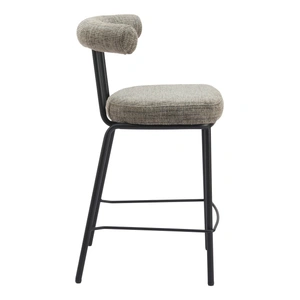 Zuo Modern Kede Chenille/Steel Counter Stool, Green Tweed