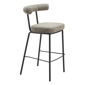 Zuo Modern Kede Chenille/Steel Barstool, Green Tweed