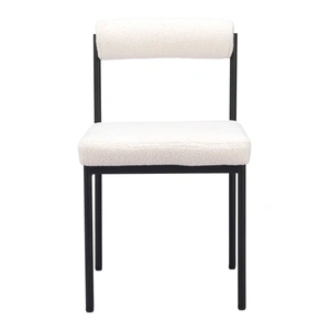 Zuo Modern Livorno Polyester/Steel Dining Chair, Ivory