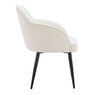 Zuo Modern Jolie Velvet/Steel Dining Chair, Ivory (Set of 2)