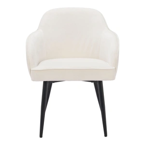 Zuo Modern Jolie Velvet/Steel Dining Chair, Ivory (Set of 2)