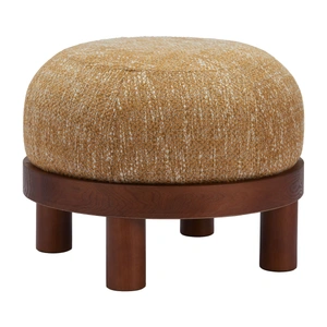 Zuo Modern Gome Round Polyester/Wood Ottoman