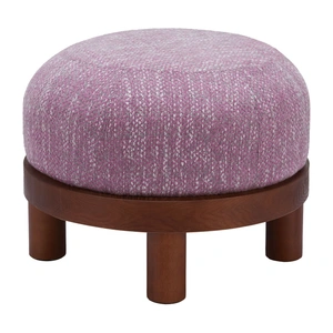 Zuo Modern Gome Round Polyester/Wood Ottoman