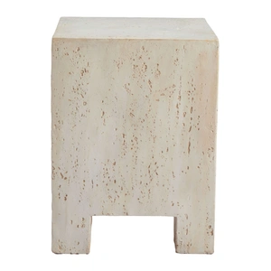 Zuo Modern Kitara Square Faux Stone Side Table, Beige