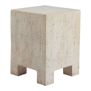 Zuo Modern Kitara Square Faux Stone Side Table, Beige