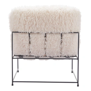 Zuo Modern Pelut Faux Leather/Stainless Steel Accent Chair, White