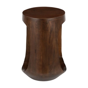 Zuo Modern Okno Round Wood Side Table, Walnut