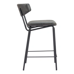 Zuo Modern Charon Faux Leather/Steel Counter Stool (Set of 2)