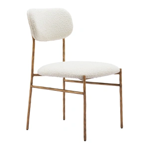 Zuo Modern Sydhavnen Polyester/Steel Dining Chair, Cream & Gold