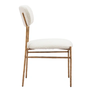 Zuo Modern Sydhavnen Polyester/Steel Dining Chair, Cream & Gold