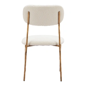 Zuo Modern Sydhavnen Polyester/Steel Dining Chair, Cream & Gold