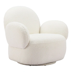 Zuo Modern Pilka Polyester Swivel Chair, White