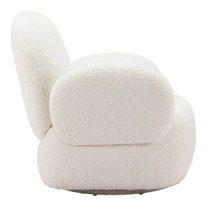 Zuo Modern Pilka Polyester Swivel Chair, White