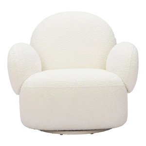 Zuo Modern Pilka Polyester Swivel Chair, White