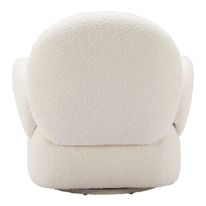 Zuo Modern Pilka Polyester Swivel Chair, White