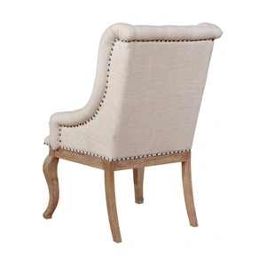 Coaster Brockway Cove Tufted Farbic Arm Chair, Cream/Barley Brown (Set of 2)