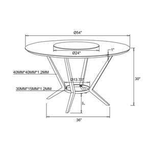 Coaster Abby Wood Veneer Round Dining Table with Glass Lazy Susan, Glossy White/Chrome