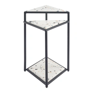 Zuo Modern Miste Faux Terrazzo Stone/Steel Side Table, Multicolor